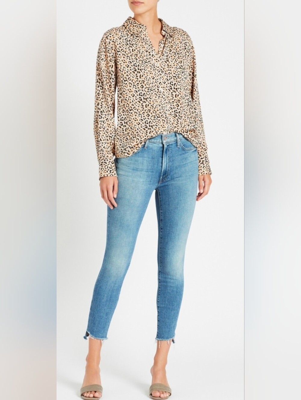 Mother The Stunner Zip Ankle Step Fray Jeans High Rise Skinny Size 25 ($283)